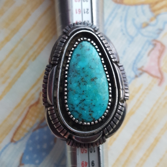 🌙HUGE Sterling Turquoise Ring - Picture 12 of 16